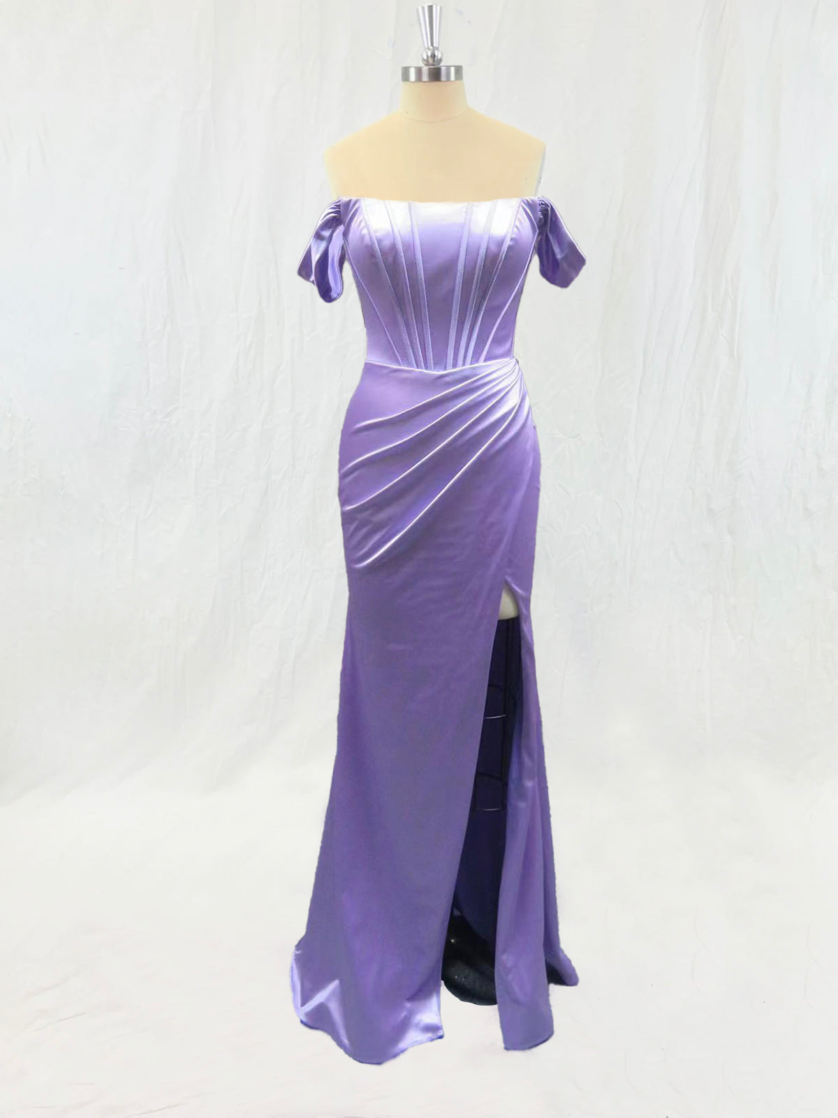 Off-Shoulder Dress with Adjustable Waist Design