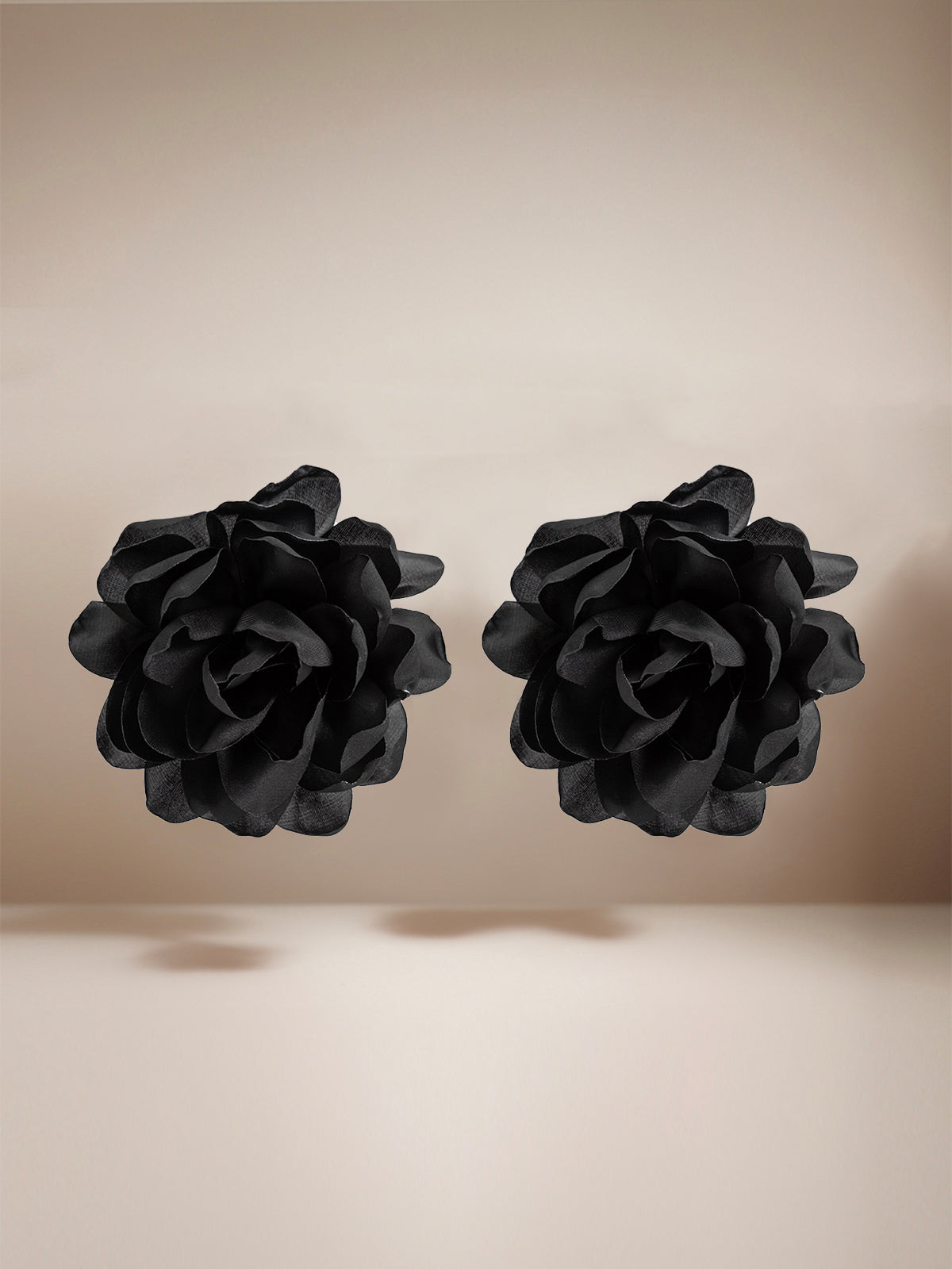Pendientes con diseño floral 3D burdeos