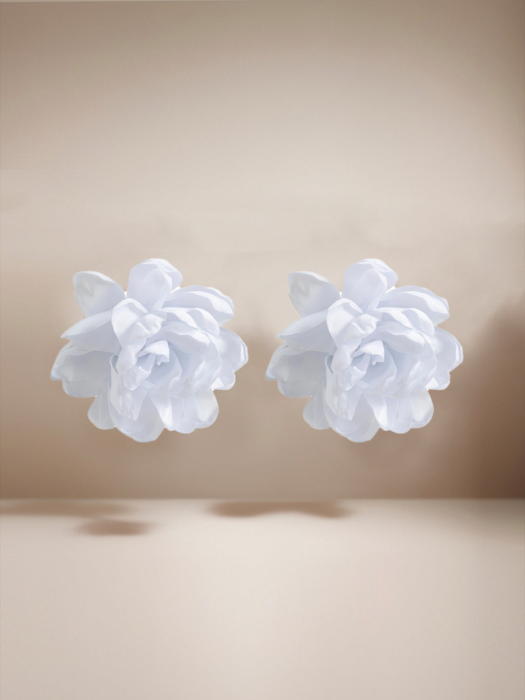 Burgundy 3D Floral Design Earrings