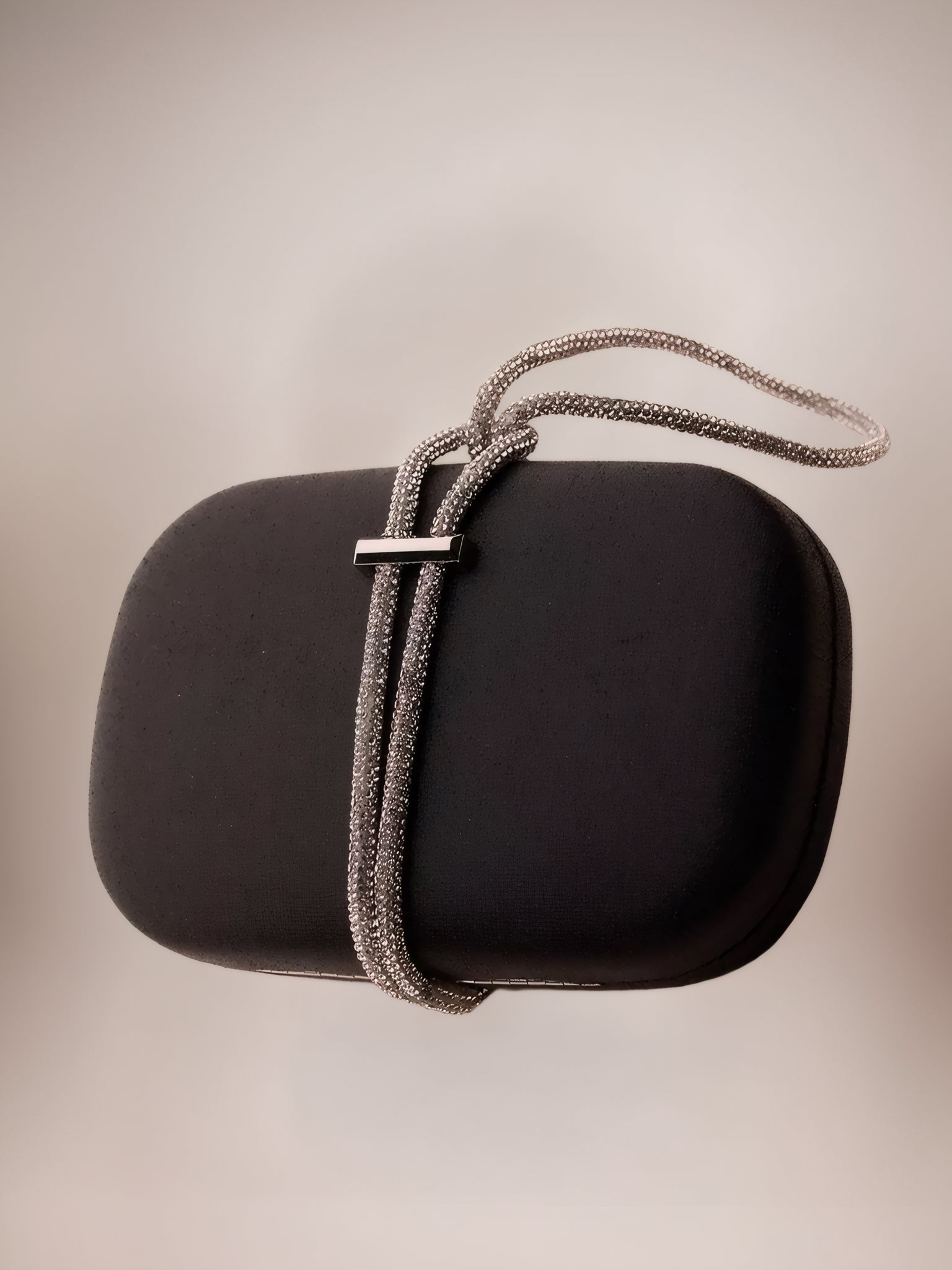 Black Oval Clutch Evening Bag