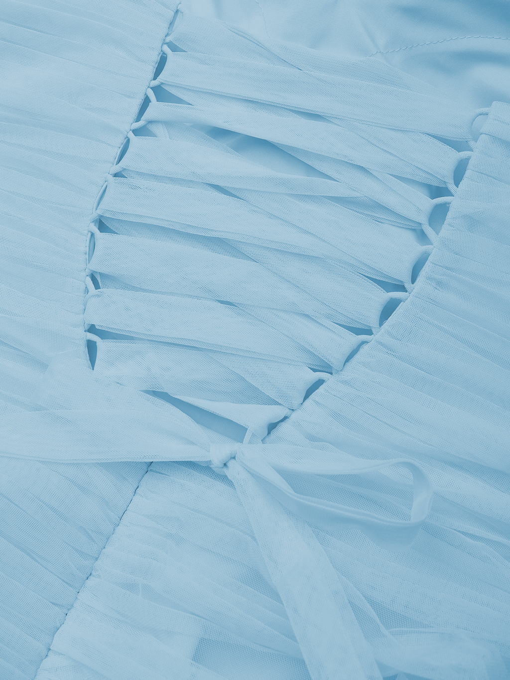 Ruched Tulle Strapless Dress with Slit Design