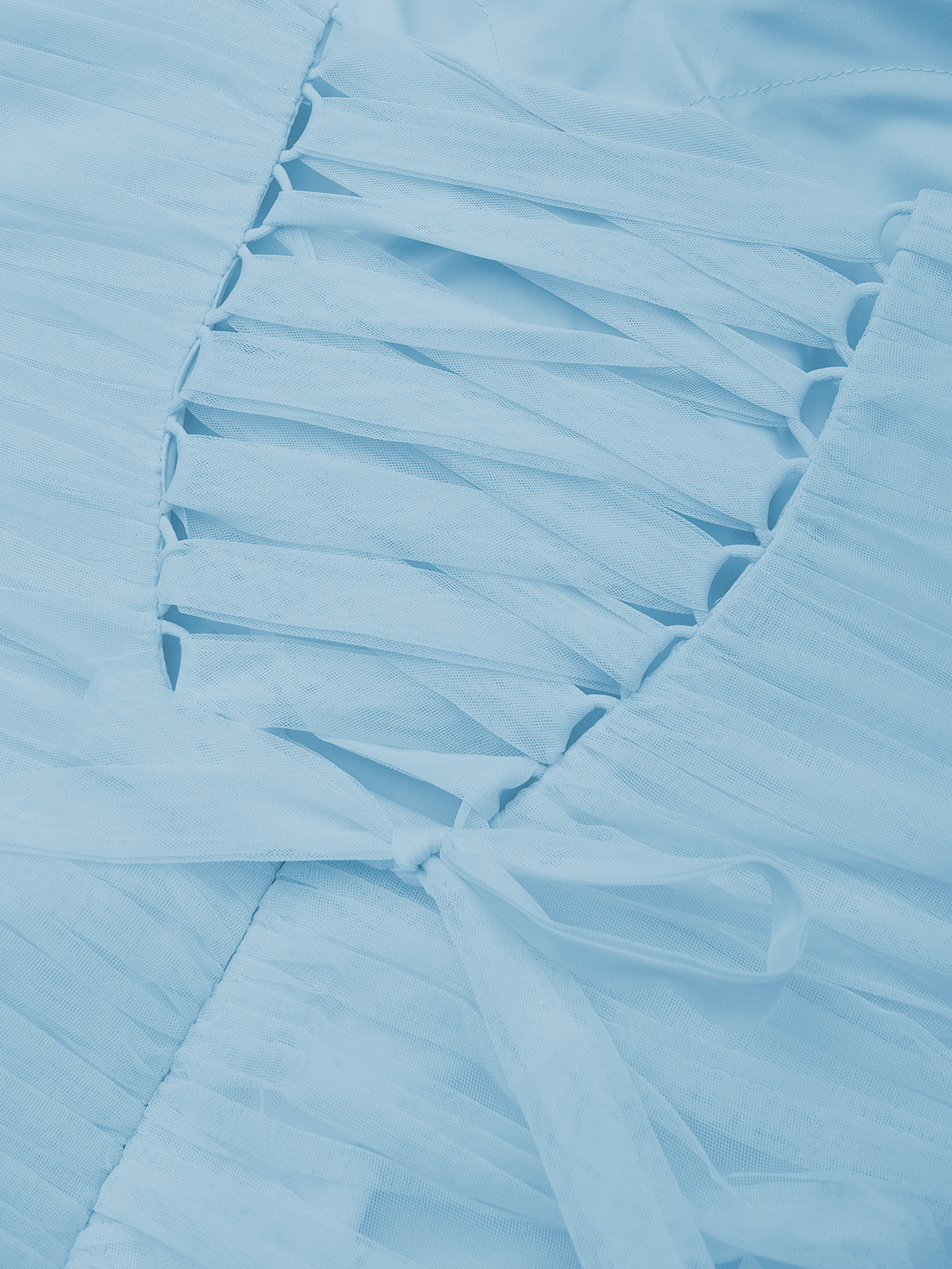 Ruched Tulle Strapless Dress with Slit Design