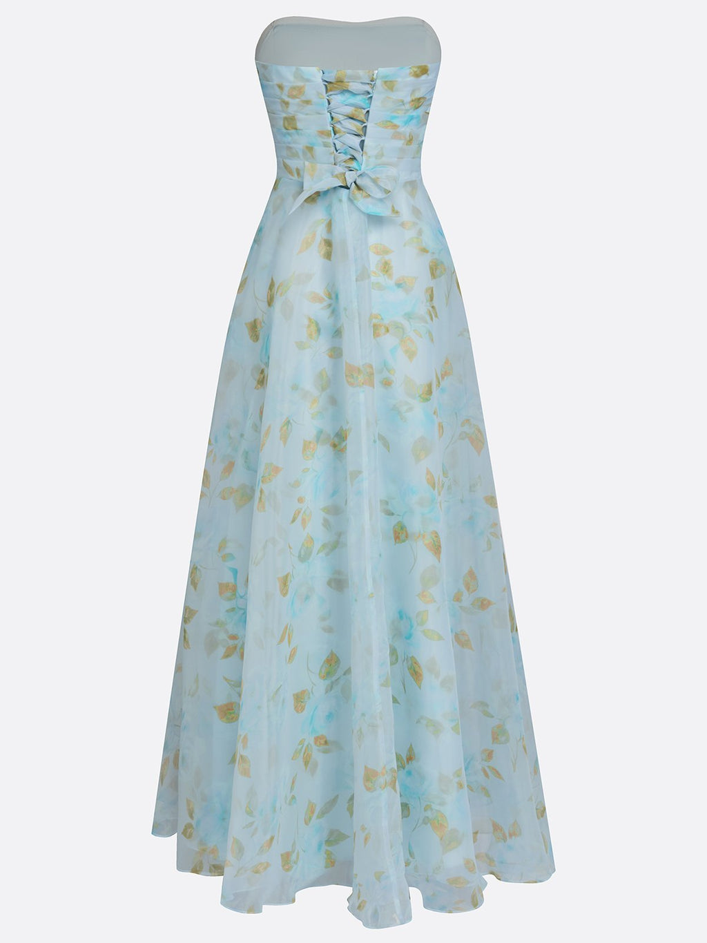 Tulle Strapless Dress with 3D Floral Design