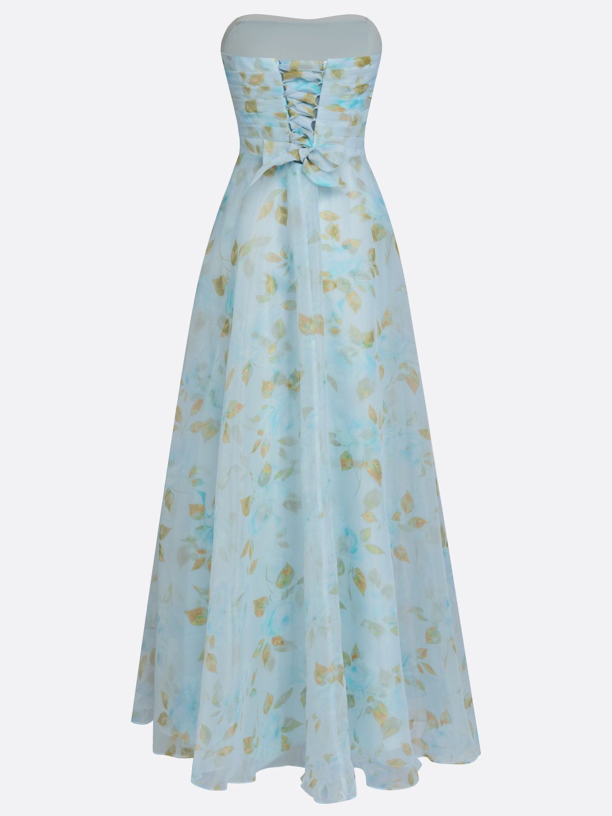 Tulle Strapless Dress with 3D Floral Design