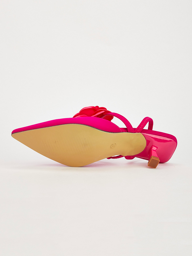 Fuchsia Satin Kitten Heeled Pumps