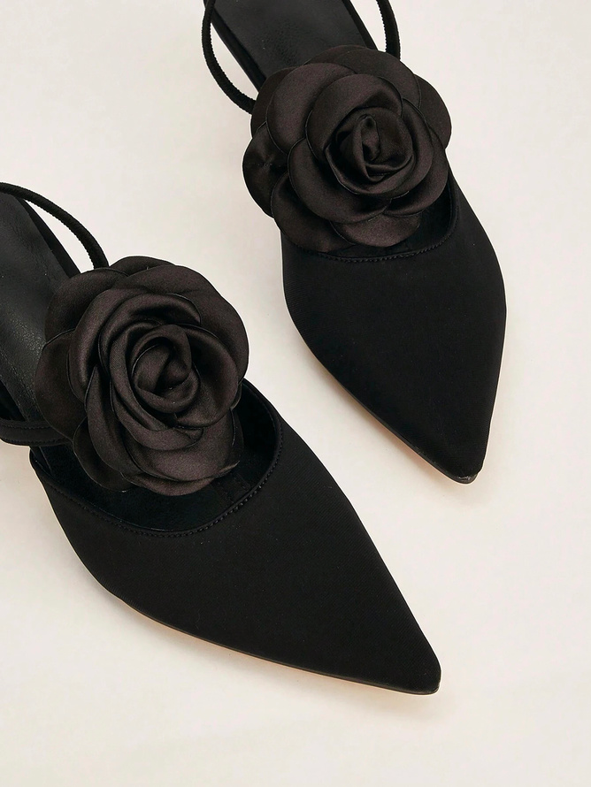 Fuchsia Satin Kitten Heeled Pumps