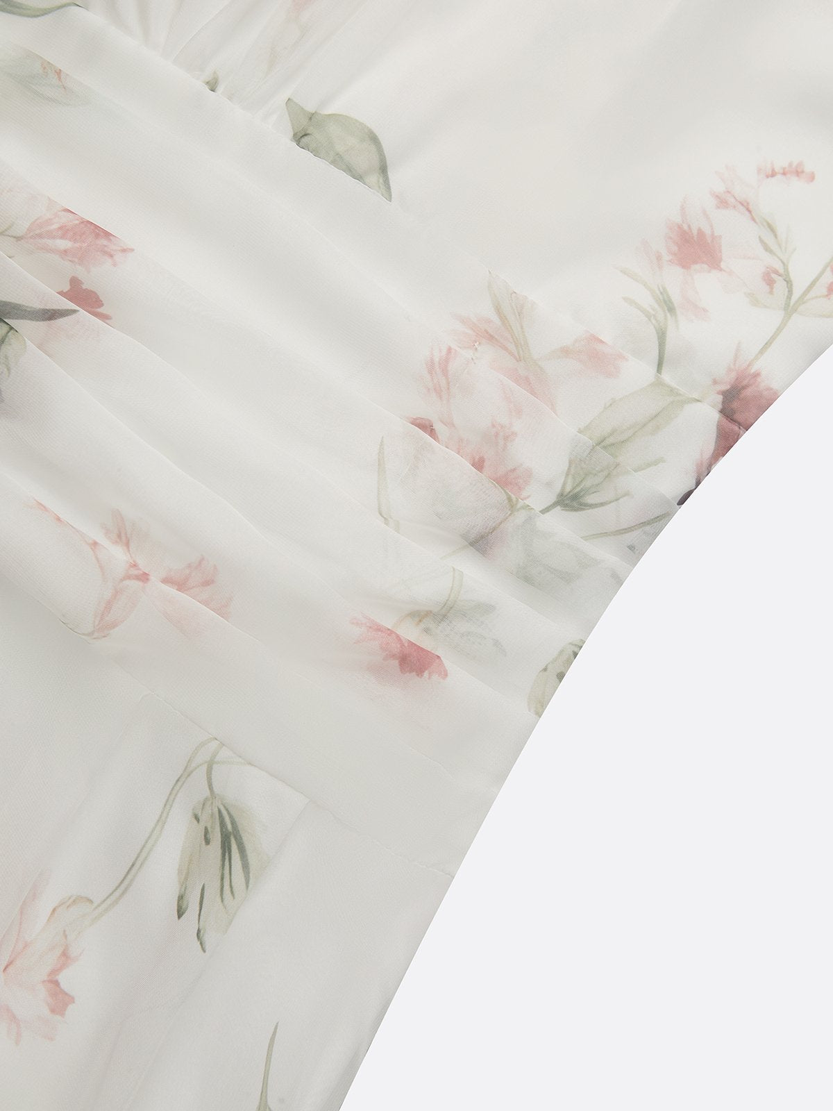 Floral Chiffon Sleeveless Dress with Halter Neck