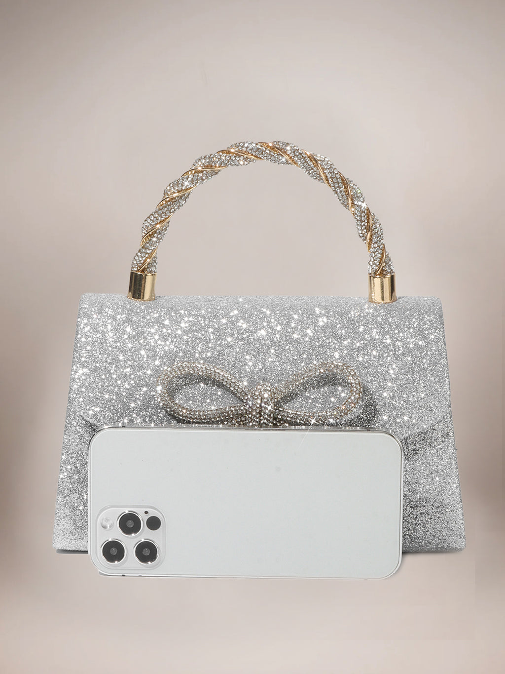 Rhinestone Bow Clutch
