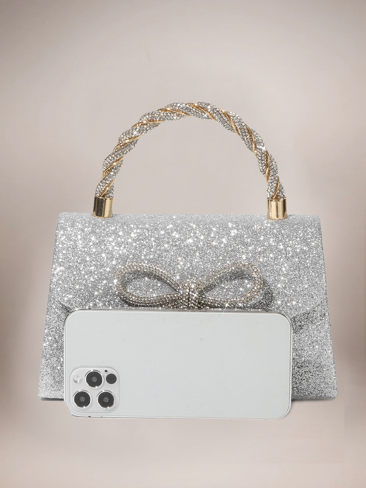 Rhinestone Bow Clutch