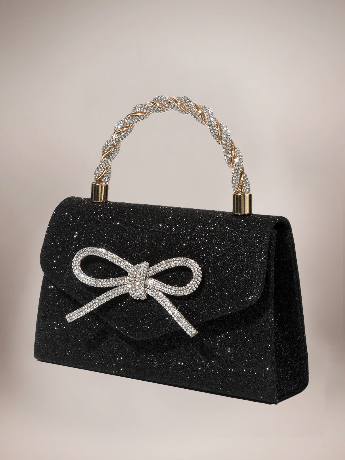 Rhinestone Bow Clutch