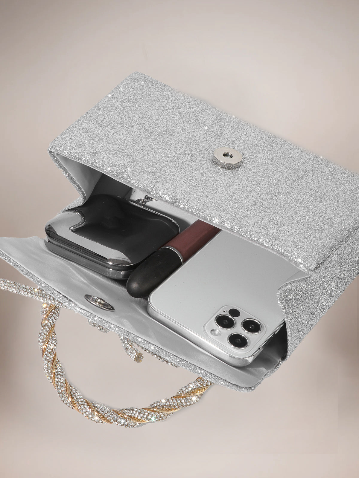 Rhinestone Bow Clutch