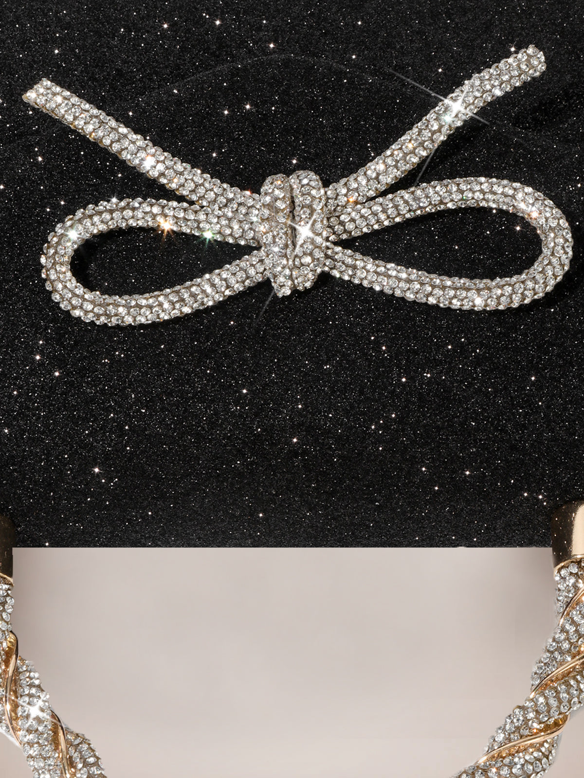 Rhinestone Bow Clutch